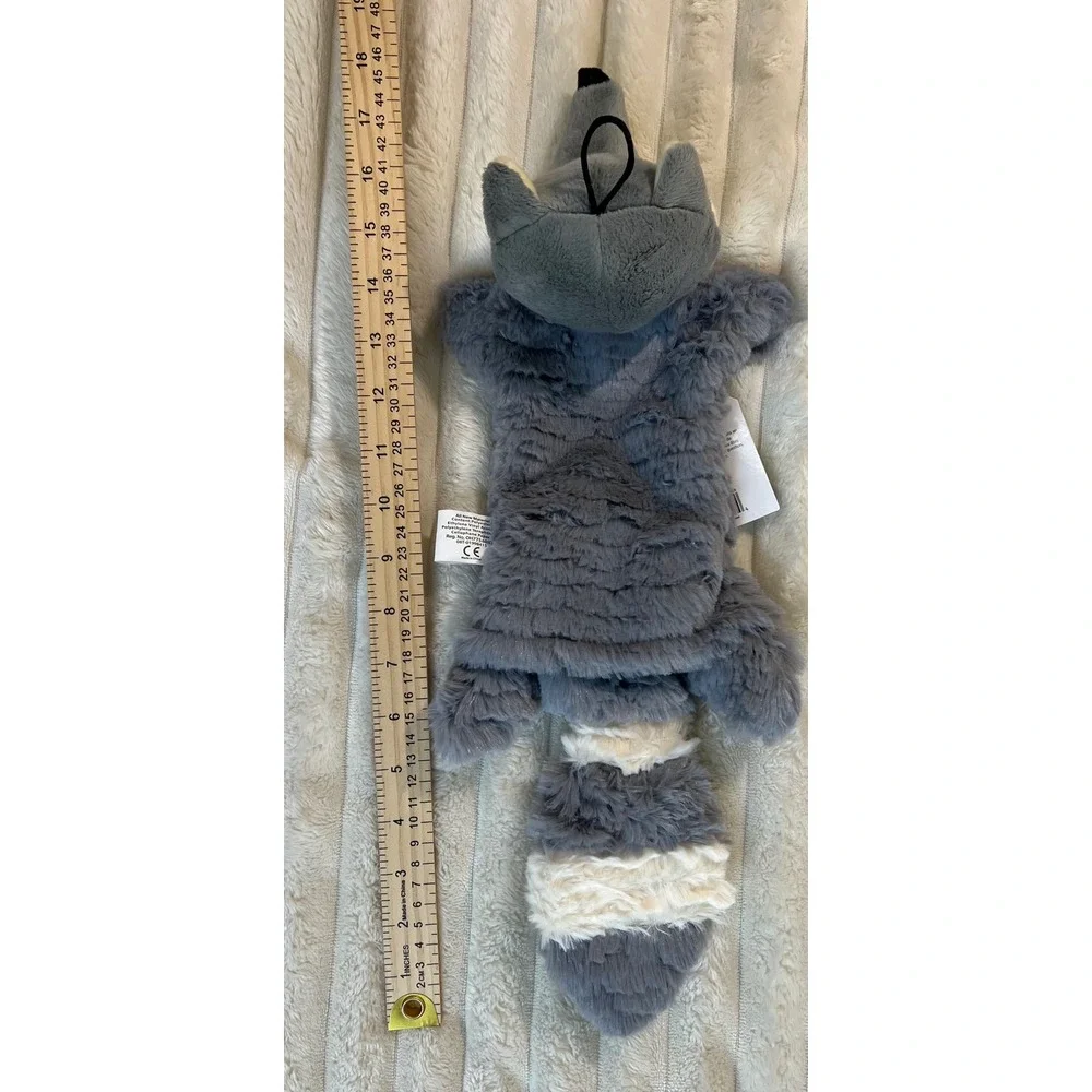 SmartPetLove Tender-Tuffs Bottle Raccoon Dog Toy Gray Plush Crinkle Squeaker NEW
